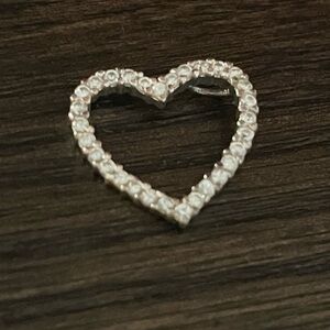 Macy's .925 sterling silver heart pendant, charm w/ stones
